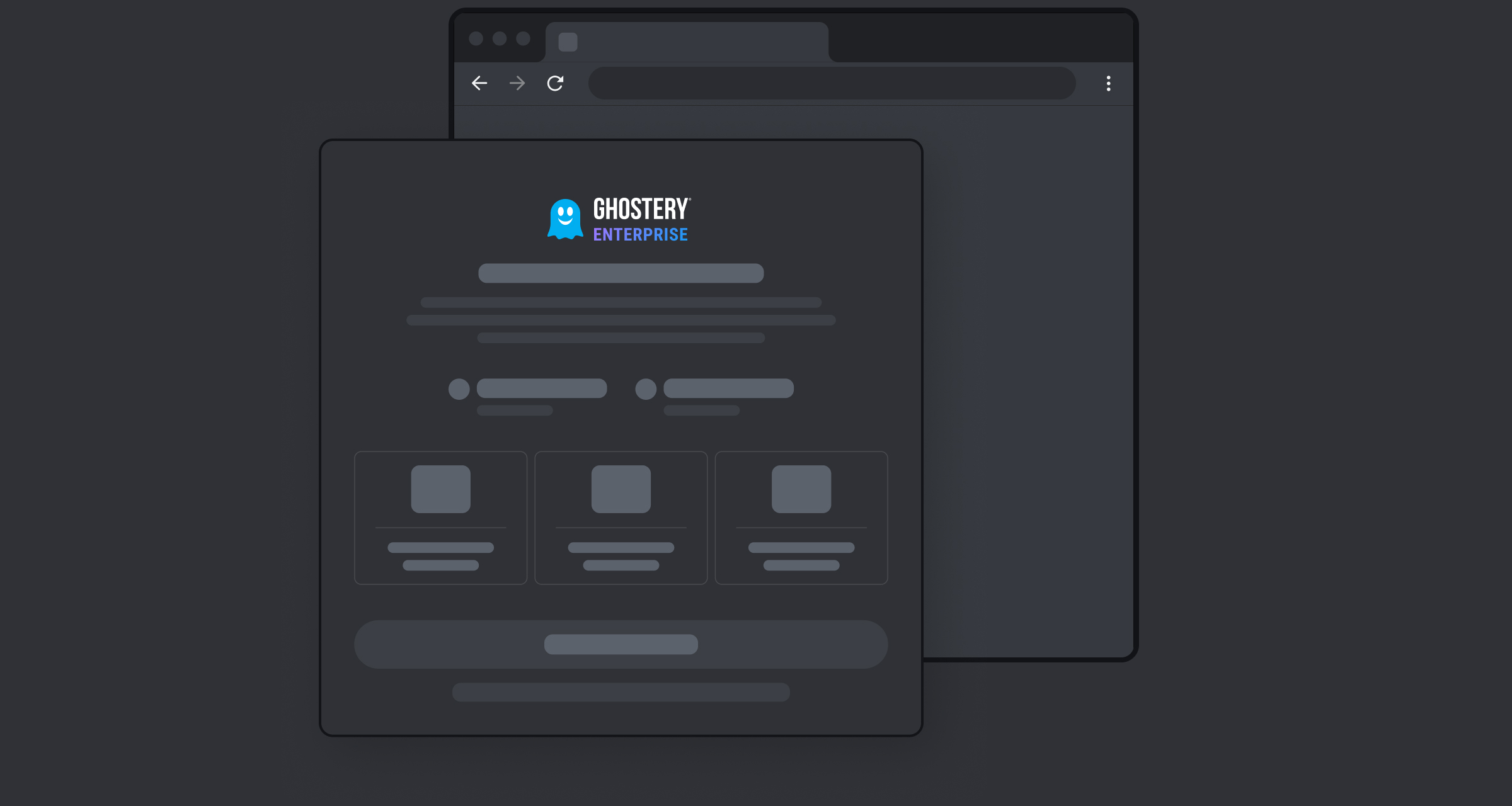 A browser displaying new tab window, mobile search results and tracking statistics.
