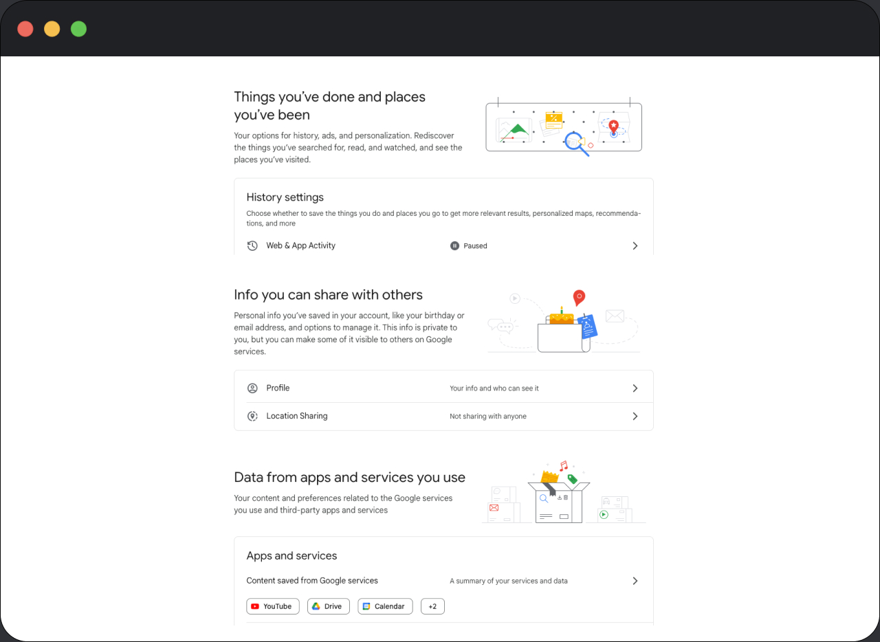 Image showing how to delete Google history categories, step 3